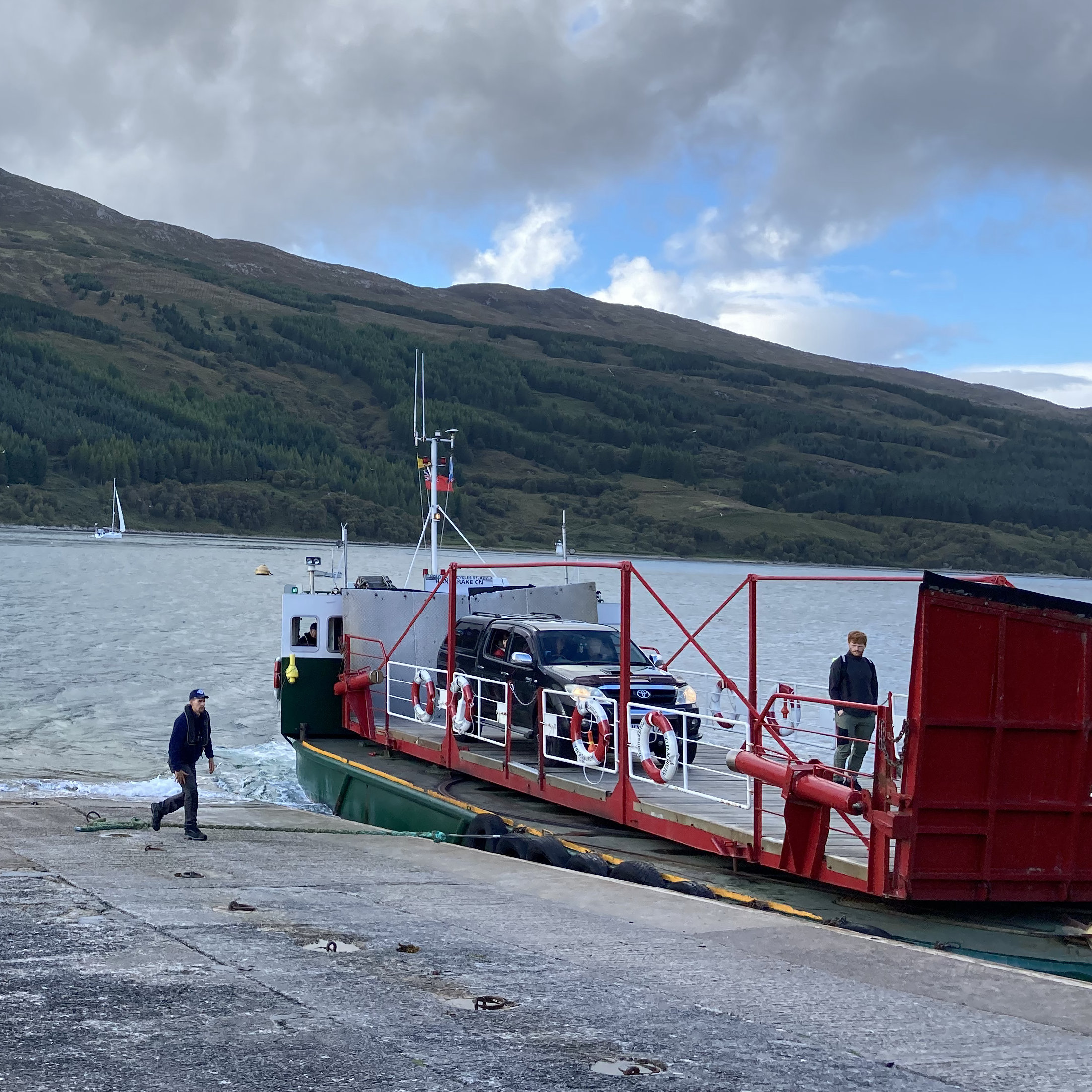 ferry at slip ready to leave